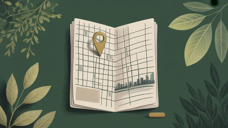 Stylized city map and botanical illustration for Atlanta.