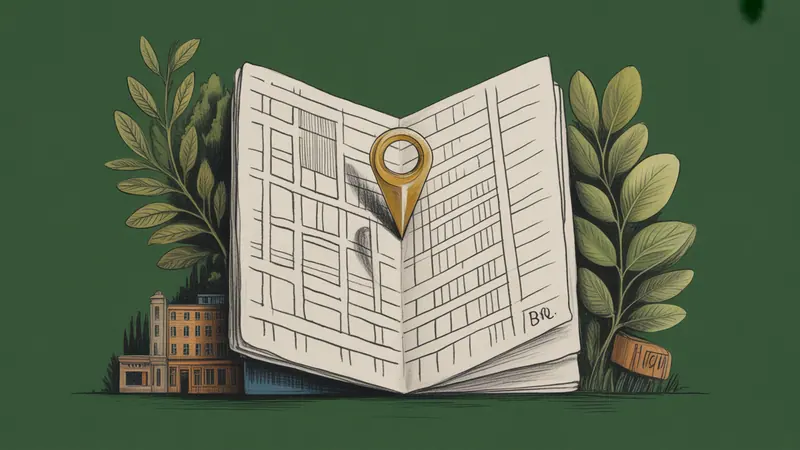 Stylized city map and botanical illustration for Boone.