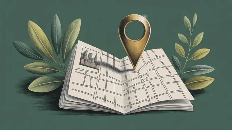 Stylized city map and botanical illustration for Boston.