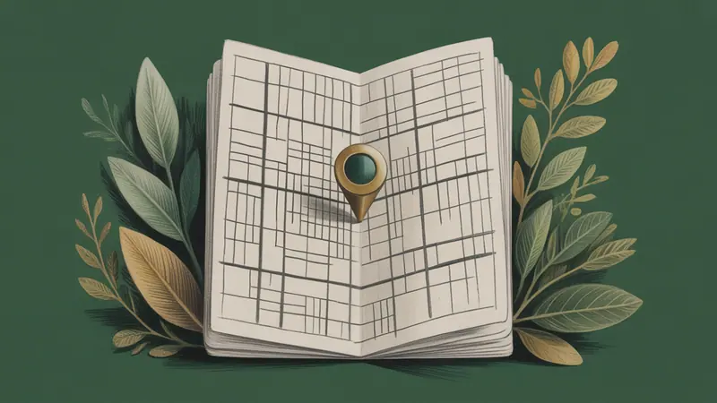 Stylized city map and botanical illustration for Cleveland.
