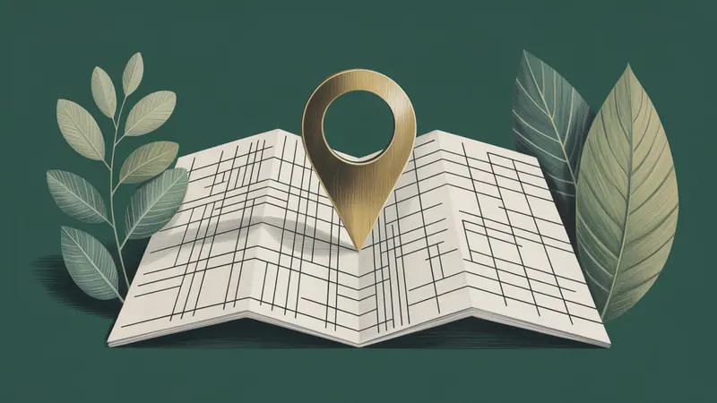 Stylized city map and botanical illustration for Detroit Lakes.