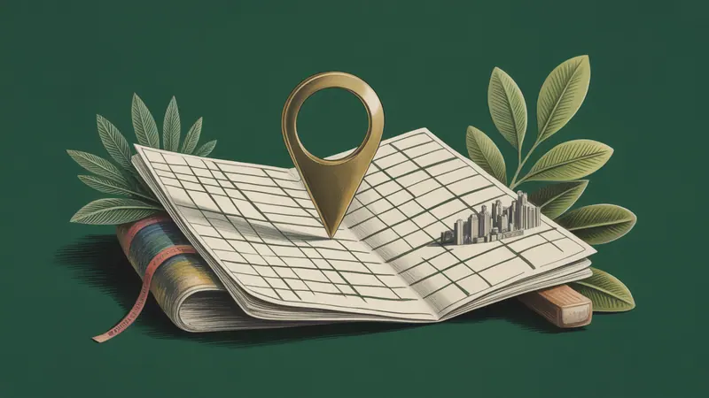 Stylized city map and botanical illustration for Detroit.