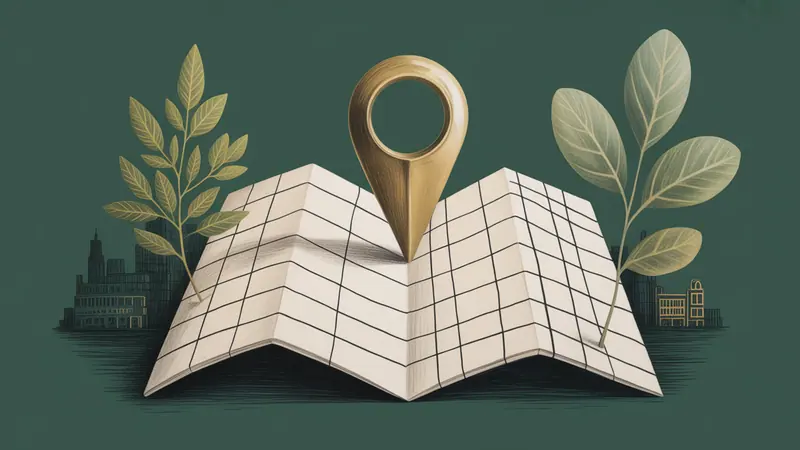 Stylized city map and botanical illustration for Downers Grove.