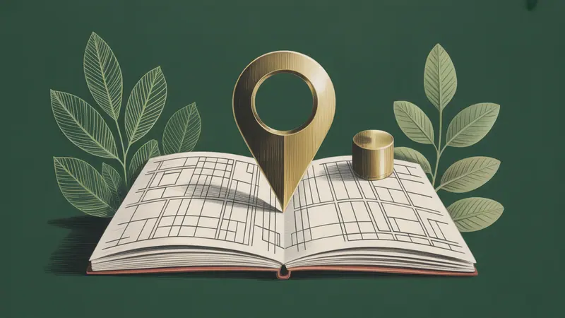 Stylized city map and botanical illustration for Flemington.