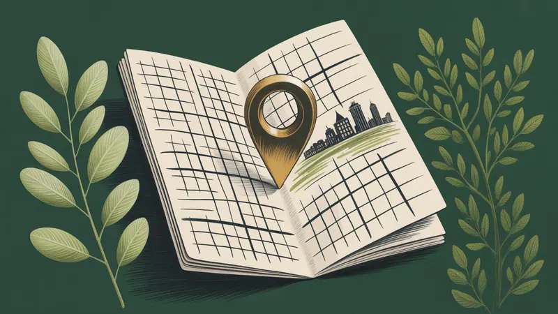 Stylized city map and botanical illustration for Fort Mill.