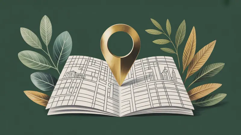 Stylized city map and botanical illustration for Golden.