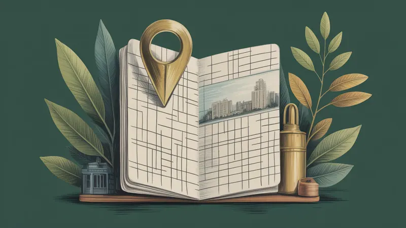Stylized city map and botanical illustration for Long Beach.