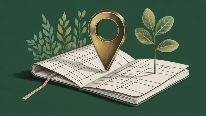 Stylized city map and botanical illustration for Lutz.