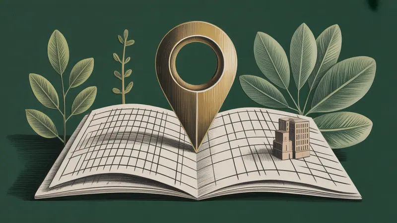 Stylized city map and botanical illustration for Mesa.