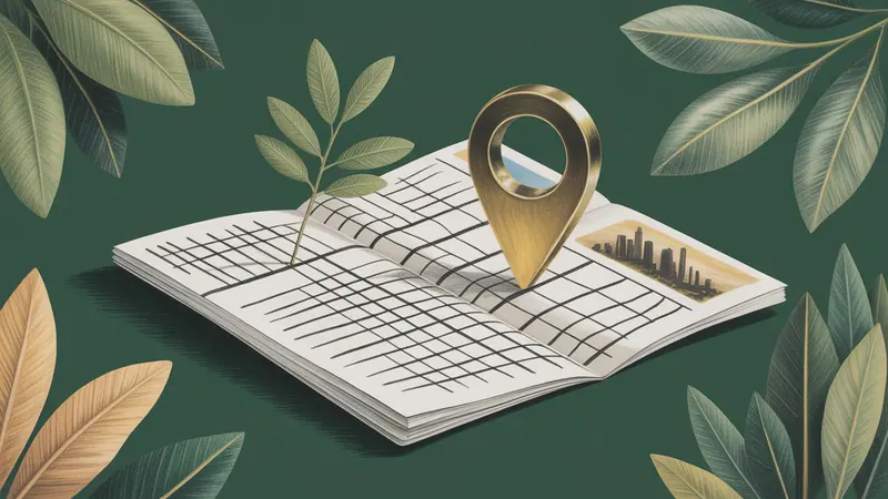 Stylized city map and botanical illustration for Miami.