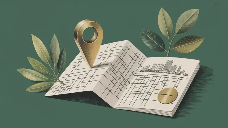 Stylized city map and botanical illustration for Milwaukee.