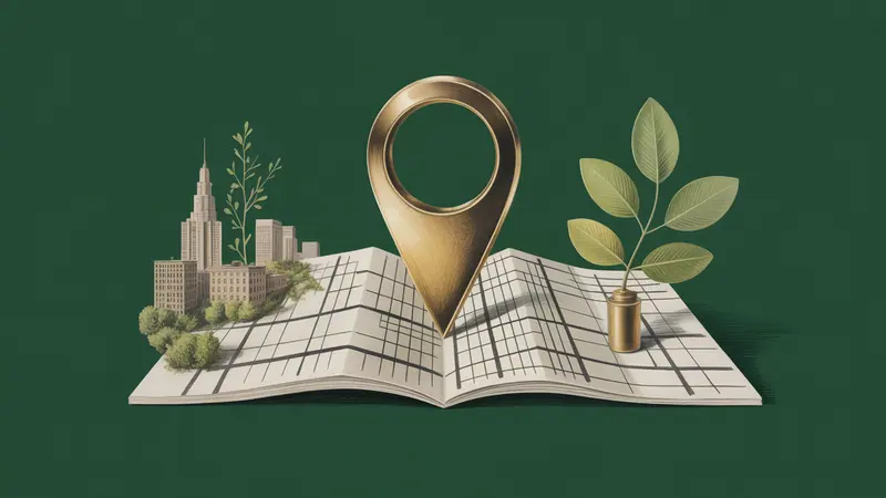 Stylized city map and botanical illustration for Minneapolis.