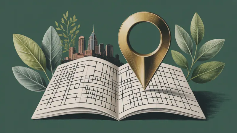 Stylized city map and botanical illustration for Nashville.
