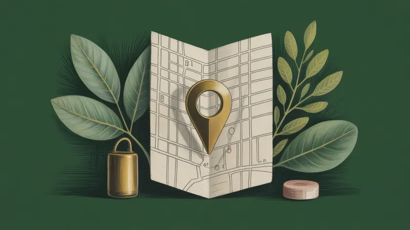 Stylized city map and botanical illustration for New Orleans.