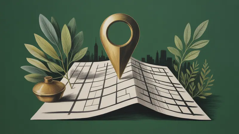 Stylized city map and botanical illustration for Newark.