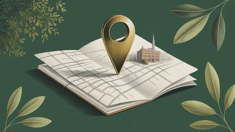 Stylized city map and botanical illustration for Perham.