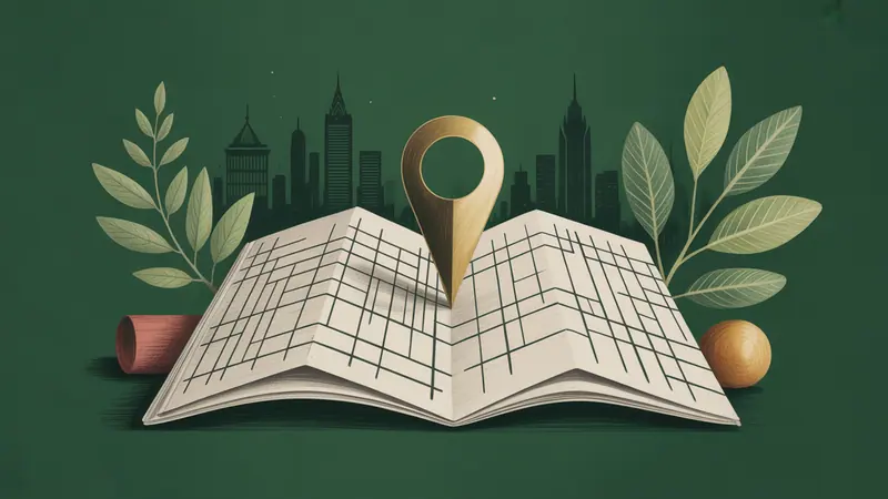 Stylized city map and botanical illustration for Philadelphia.