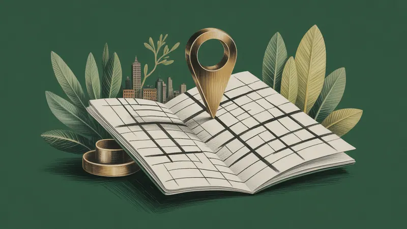 Stylized city map and botanical illustration for Portland.