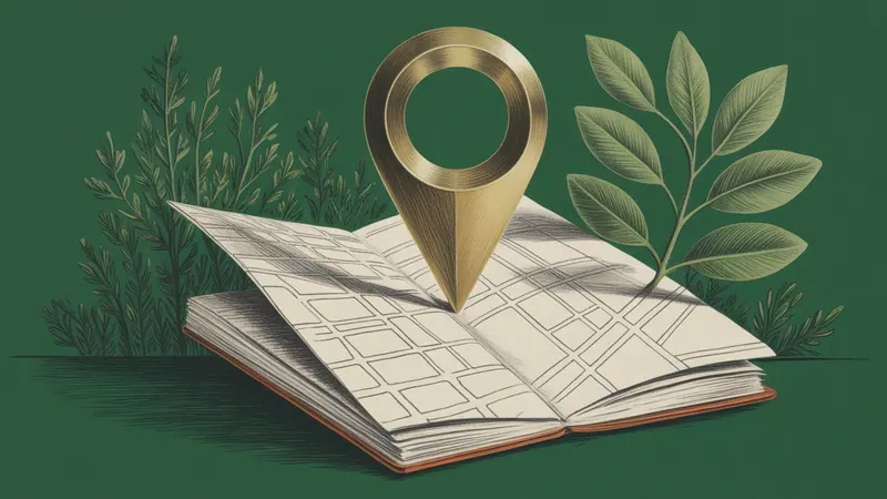 Stylized city map and botanical illustration for St. Charles.