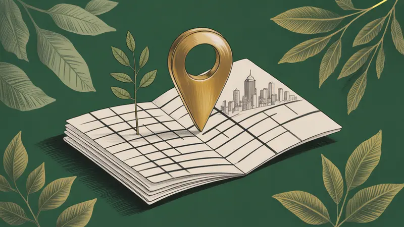 Stylized city map and botanical illustration for St. Louis.
