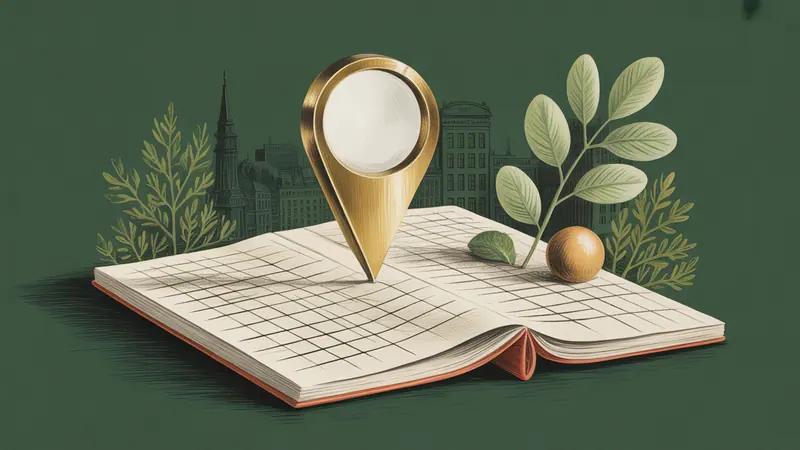 Stylized city map and botanical illustration for St. Peters.