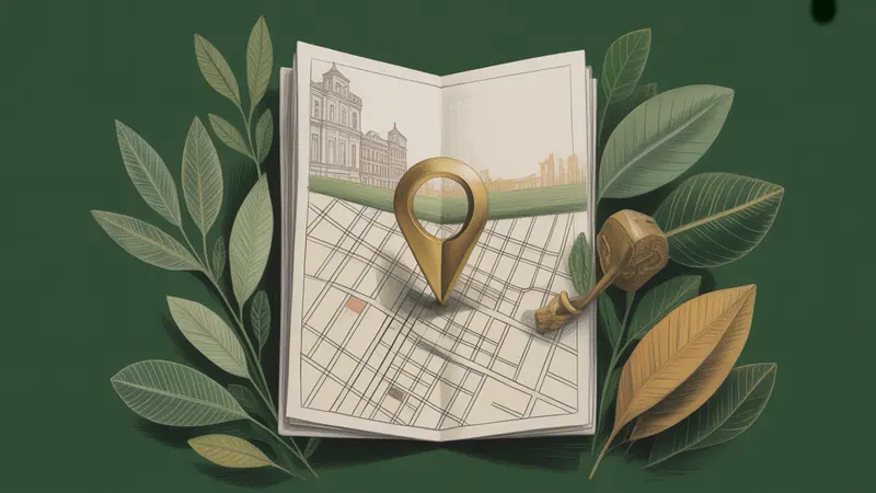 Stylized city map and botanical illustration for Toledo.