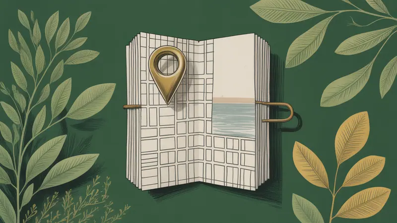 Stylized city map and botanical illustration for Virginia Beach.