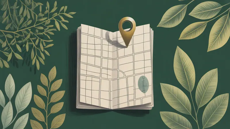 Stylized city map and botanical illustration for Wilmington.